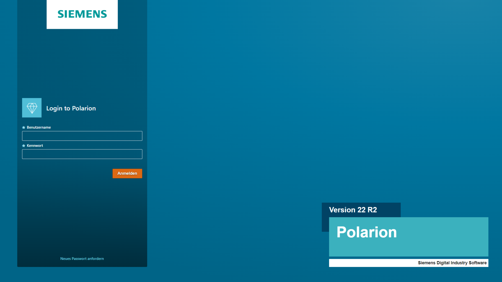 Screenshot Anmeldemaske Polarion
